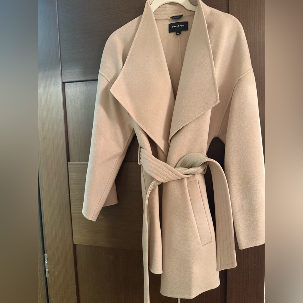 Mackage Light Tan Trench Coat - Picture 2 of 8